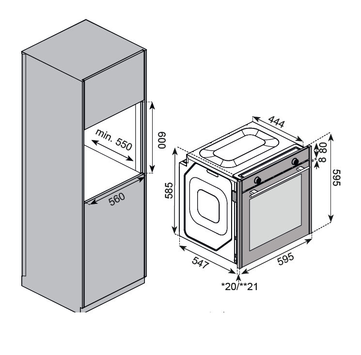 Схема встраивания Kuppersberg KSO 610 GR